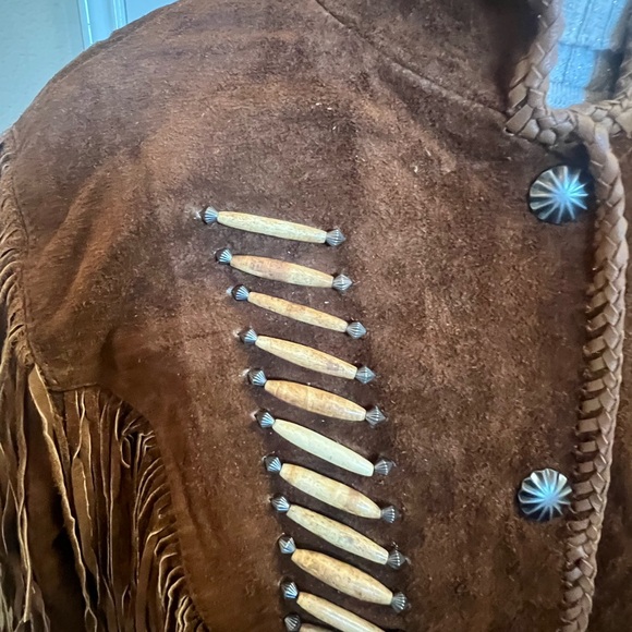 Cripple Creek Leather Jacket Rodeo Western Genuine Leather suede Fringe brown XL - Picture 6 of 16